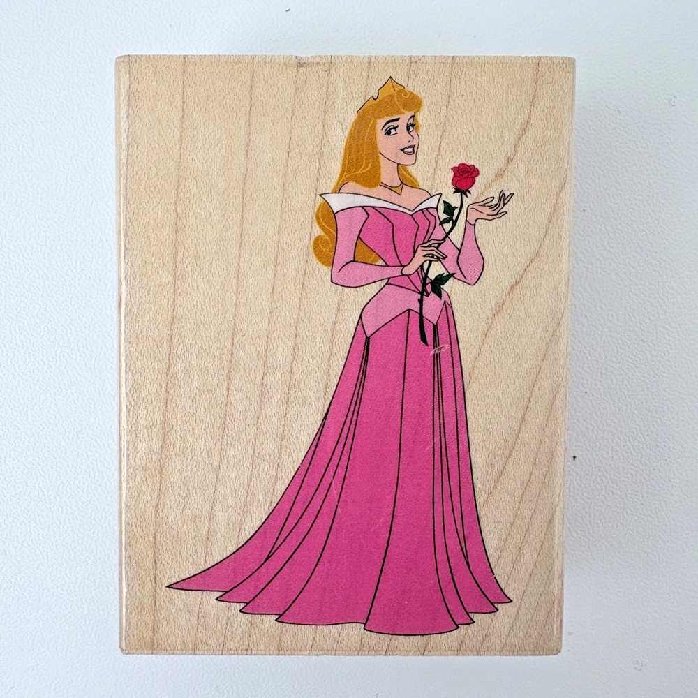 Disney Sleeping Beauty Wooden Rubber Stamp 3.5" All Night Media 970-H10